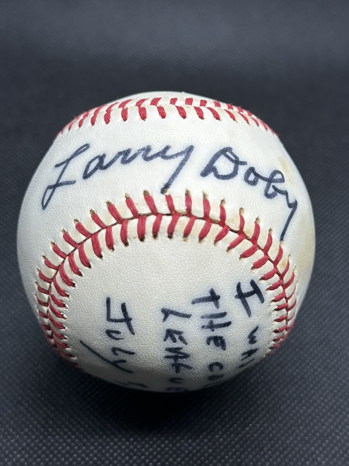 Larry Doby I was the first black player in the AL Signed Baseball HOF JSA LOA - image 2