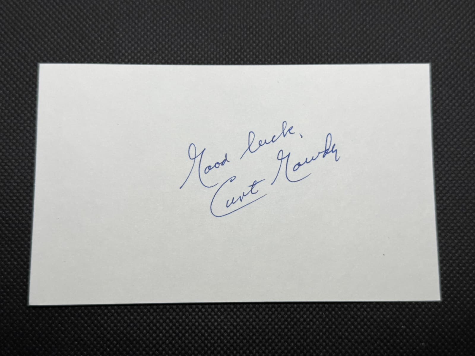 Curt Gowdy Signed Index Card 3x5 Broadcaster HOF Boston Red Sox