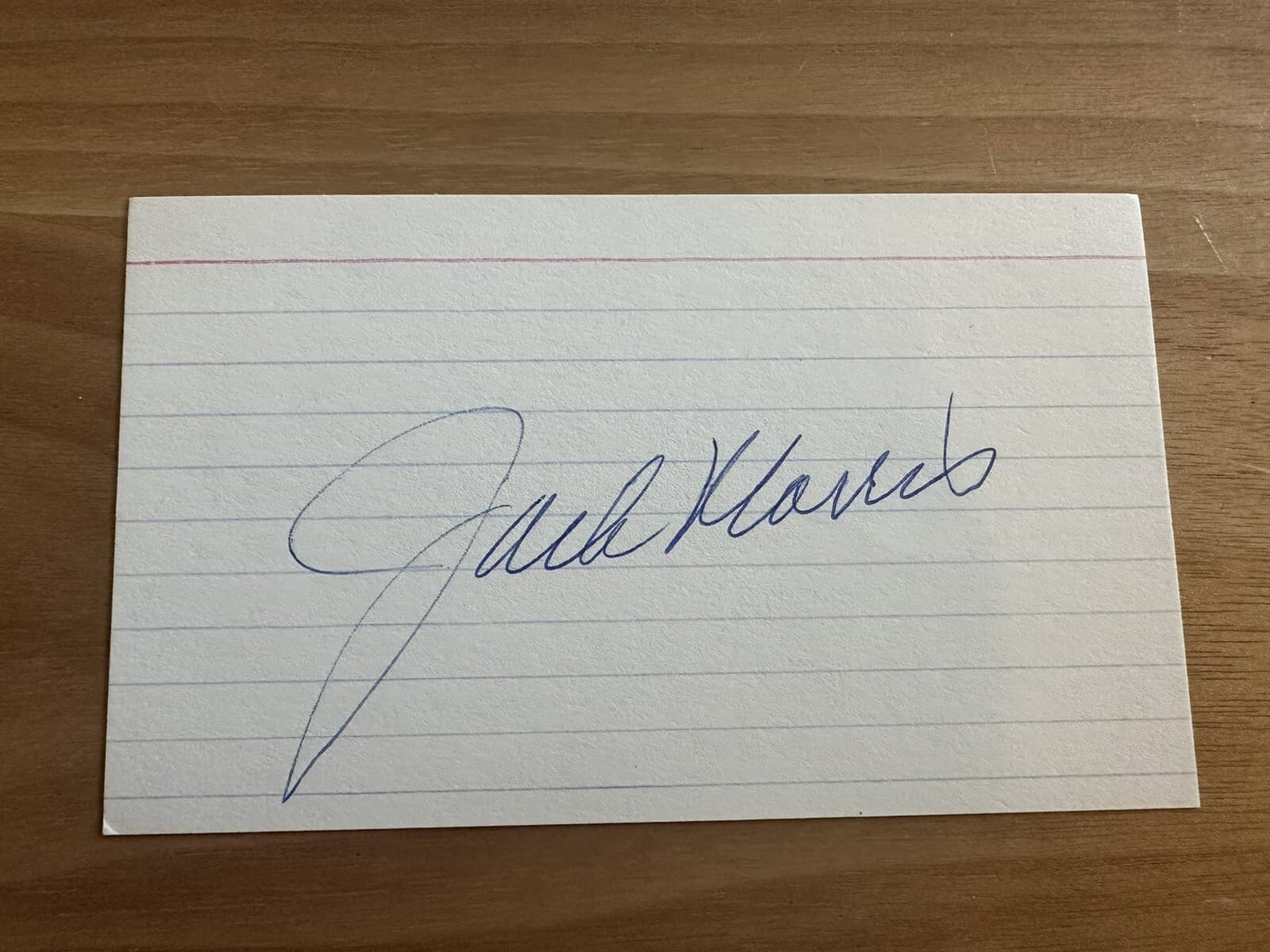 Jack Morris Signed Index Card 3x5 Hall of Fame Detroit Tigers Twins Blue Jays
