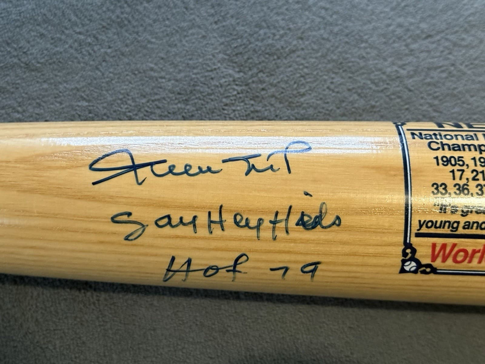 Willie Mays Say Hey Kid HOF 79 Signed Bat Full Sized San Francisco Giants HOF  - image 2