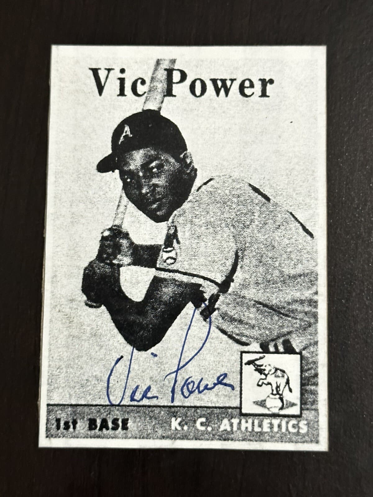 Vic Power Signed 3x4 Photo A's Indians Twins Angels Phillies Angels Puerto Rican