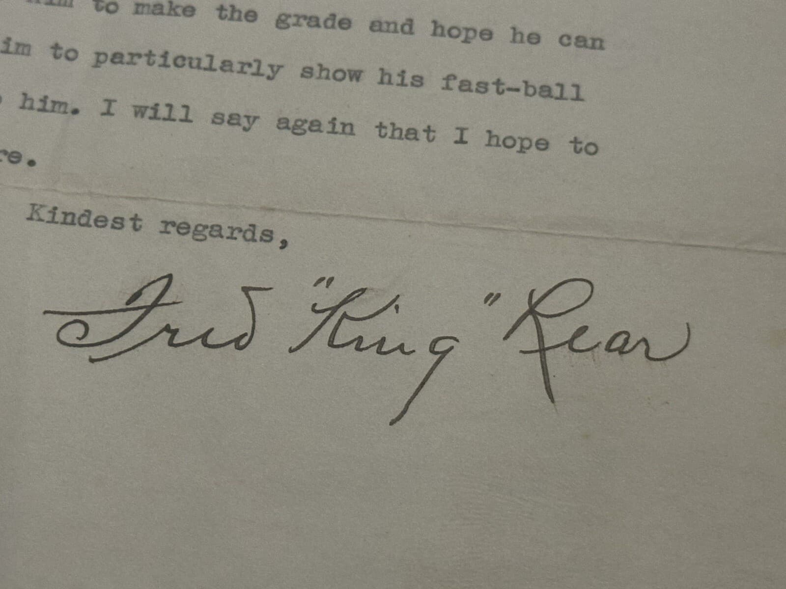 Fred King Lear Signed Letter Pittsburgh Pirates 1941 1915 Philadelphia Athletics - image 2