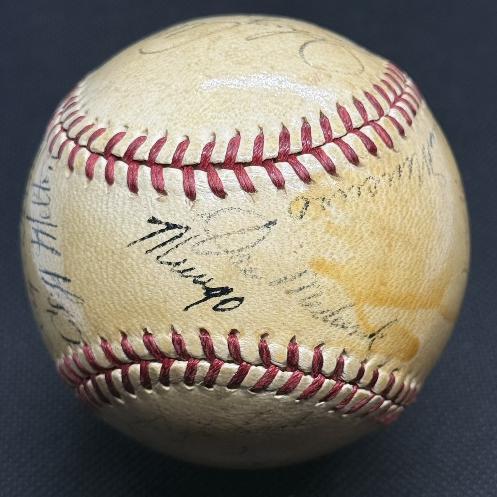 Mel Ott Joe Medwick 1943 New York Giants Team Signed Baseball JSA LOA HOF - image 3