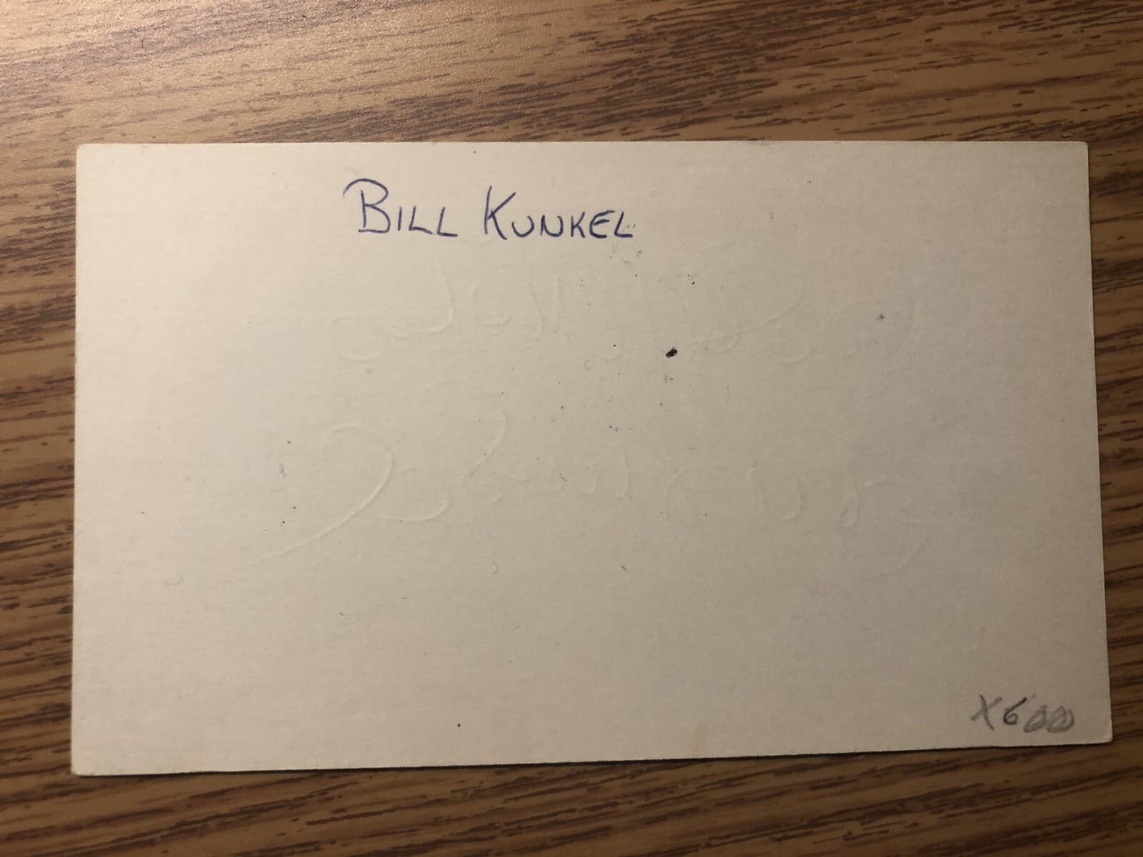 Bill Kunkel Signed Autographed Index Card Yankees A's Umpire NBA Ref - image 2