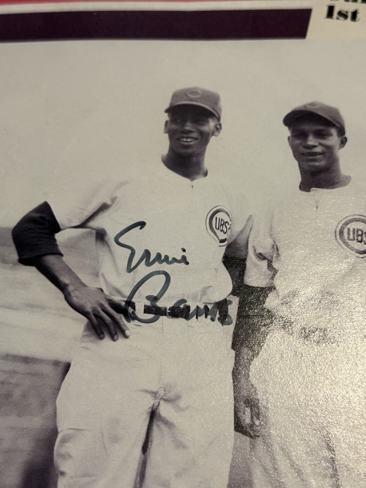 Ernie Banks Signed 11x14 Chicago Vine Line Magazine Photo Cubs HOF JSA LOA - image 2