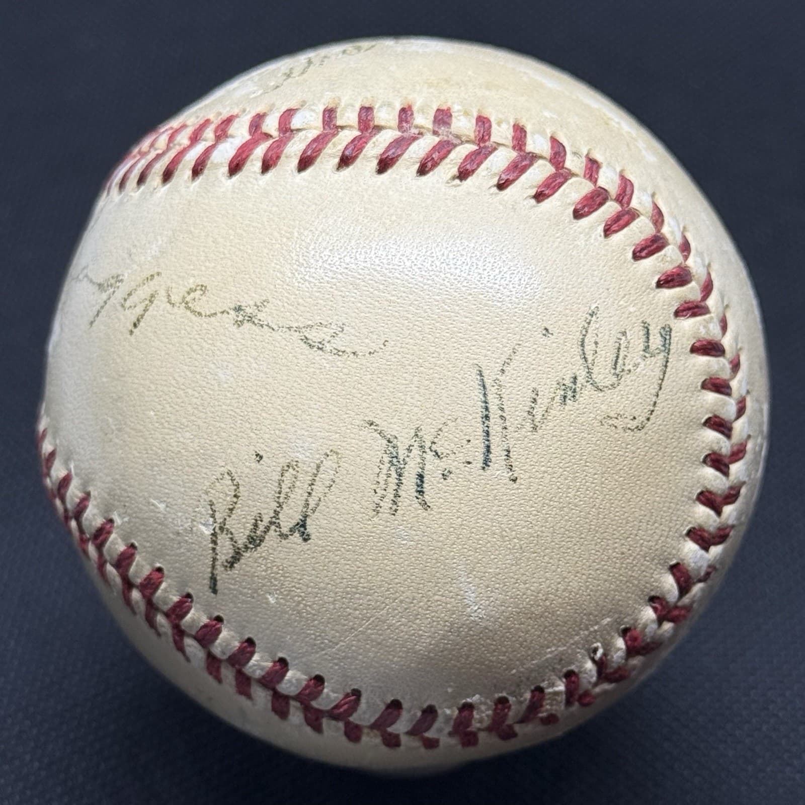 Bill McGowan 1940s Umpires Signed Baseball JSA LOA Jocko Conlan Al Barlick HOF - image 3