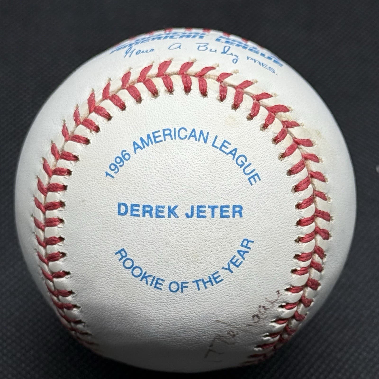 Derek Jeter ROY 96 Signed Logo Baseball Steiner COA New York Yankees HOF - image 2
