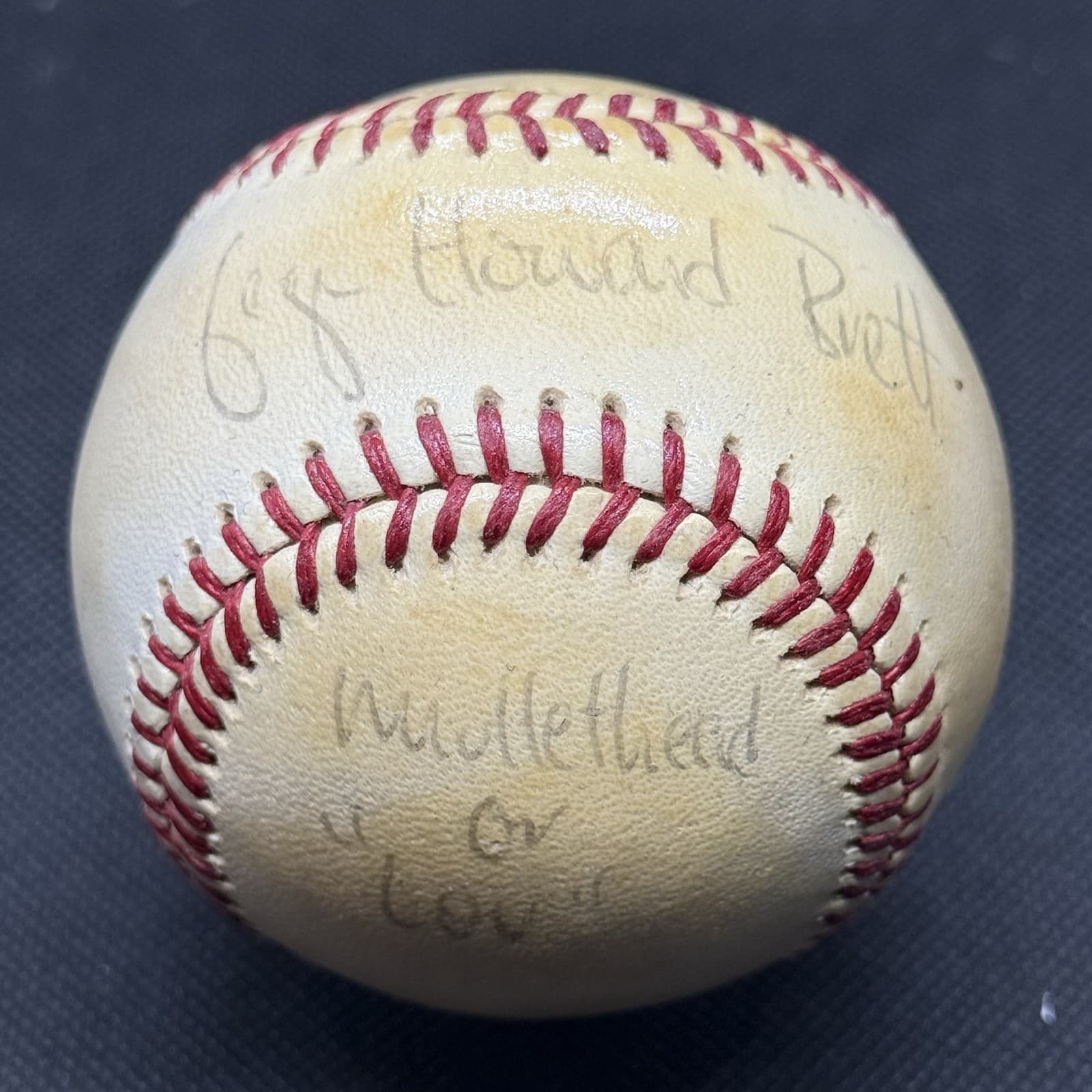 George Howard Brett Full Name Signed Baseball Halper Collection HOF Lou JSA LOA
