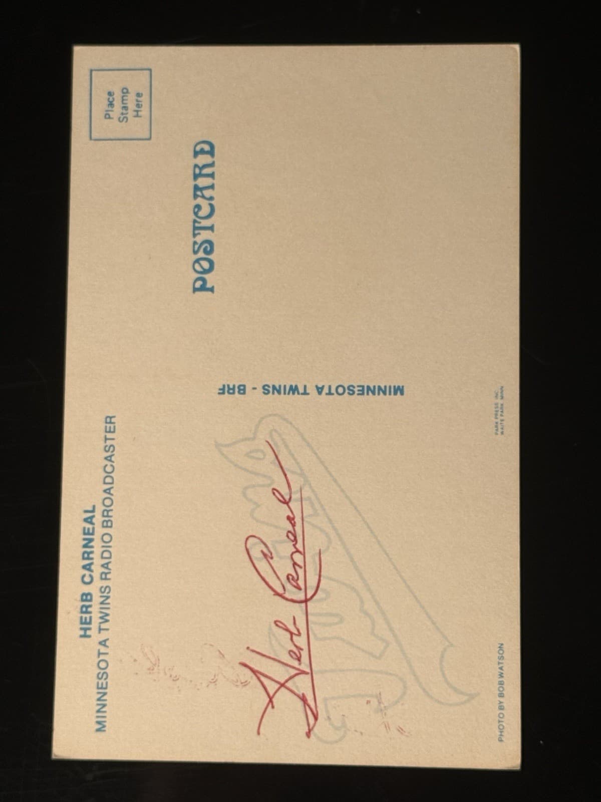 Herb Carneal 2x Signed Photo Postcard JSA LOA Minnesota Twins Broadcaster HOF - image 2