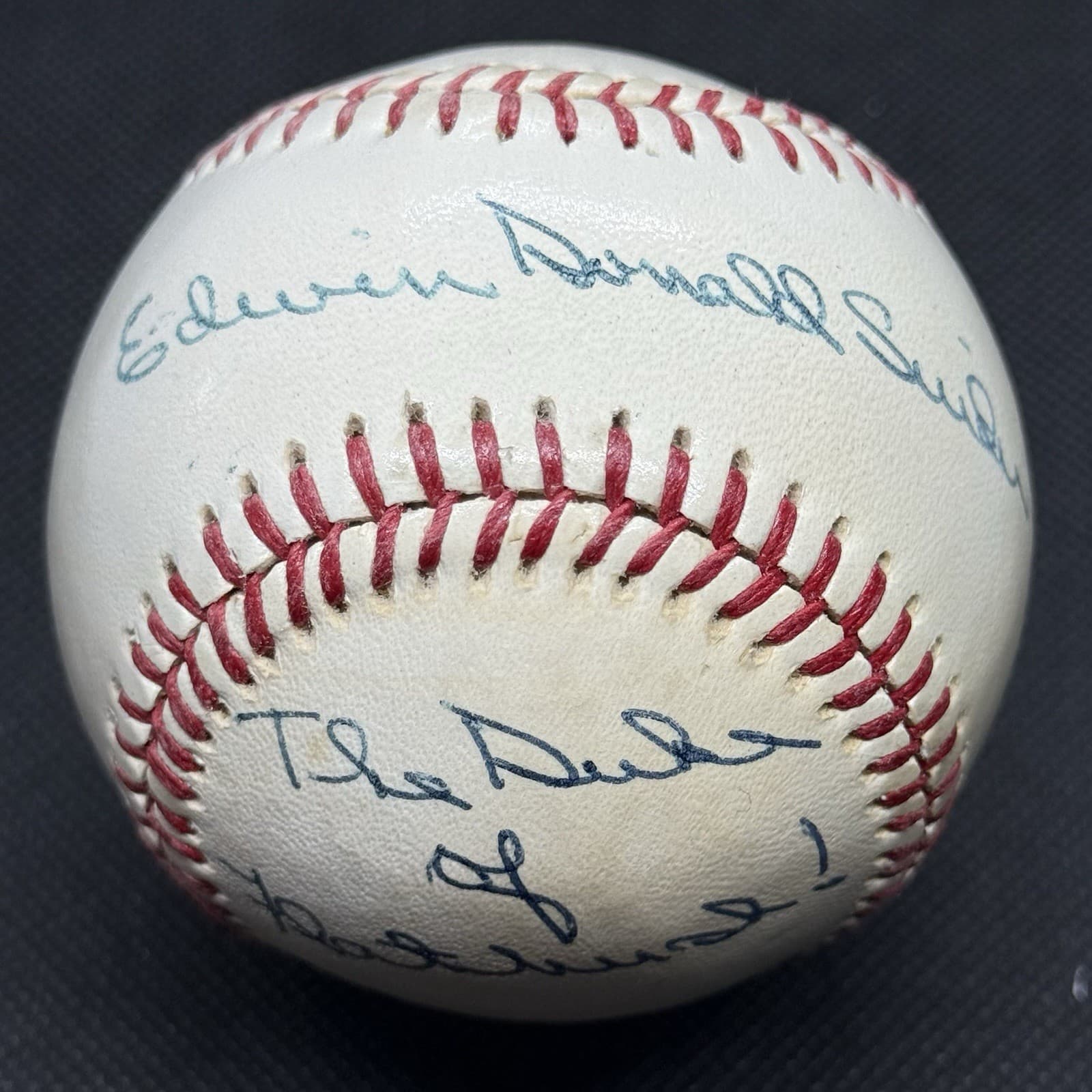 Edwin Donald Duke Snider Full Name Signed Baseball Barry Halper Collection HOF