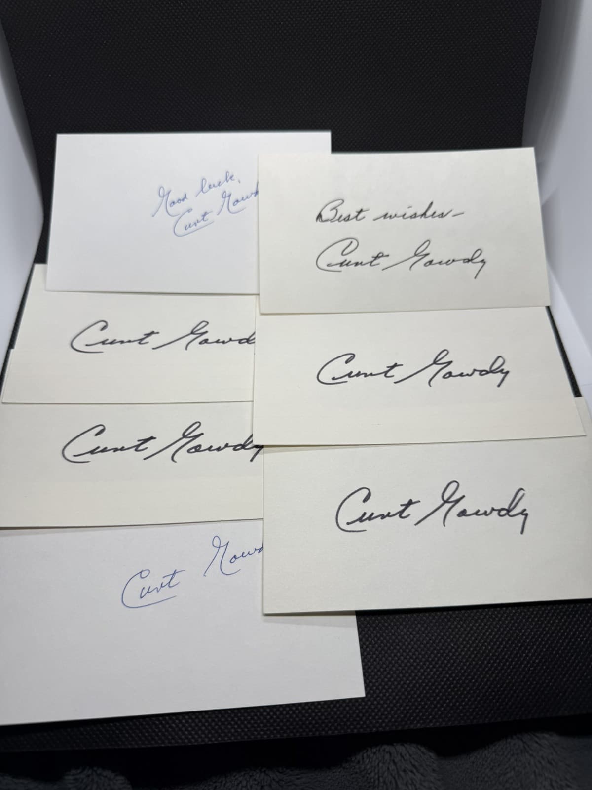 Curt Gowdy Signed Index Card 3x5 Broadcaster HOF Boston Red Sox - image 5