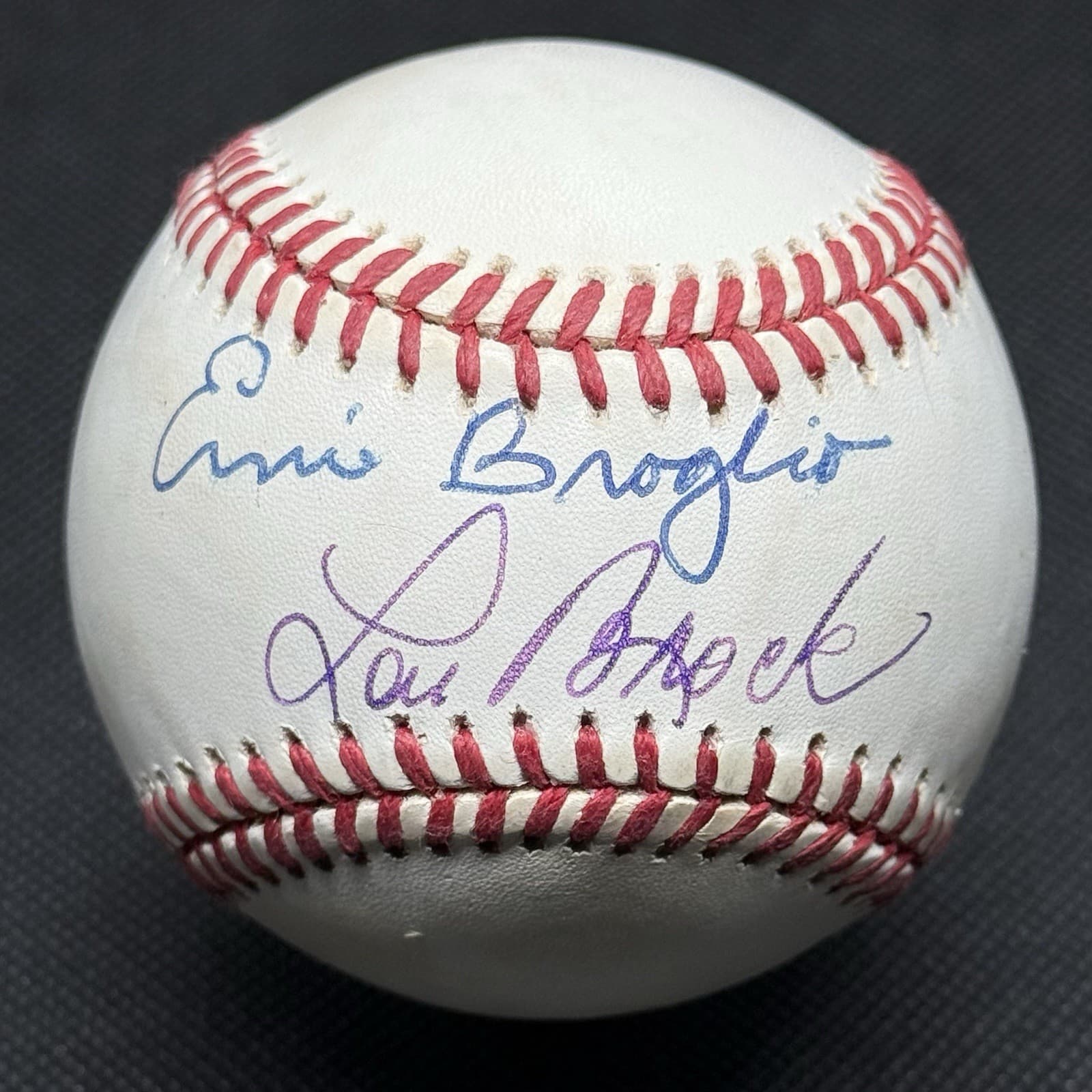 Lou Brock Ernie Broglio Signed Baseball Beckett COA BAS Trade Cubs Cardinals HOF