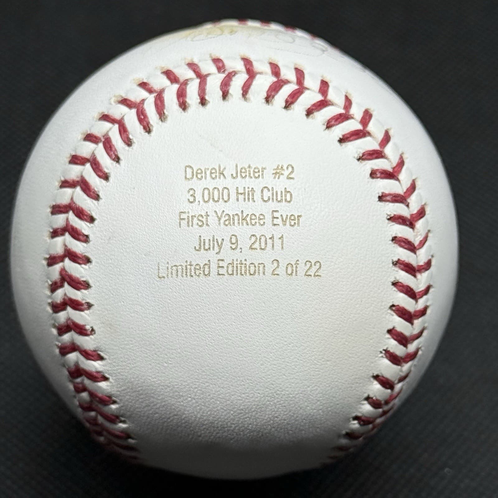 Derek Jeter Signed Baseball New York Yankees HOF MVP COA 3000 Hit Club - image 2