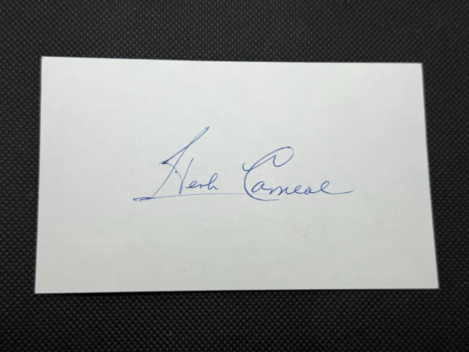 Herb Carneal Signed Index Card 3x5 Broadcaster HOF Minnesota Twins