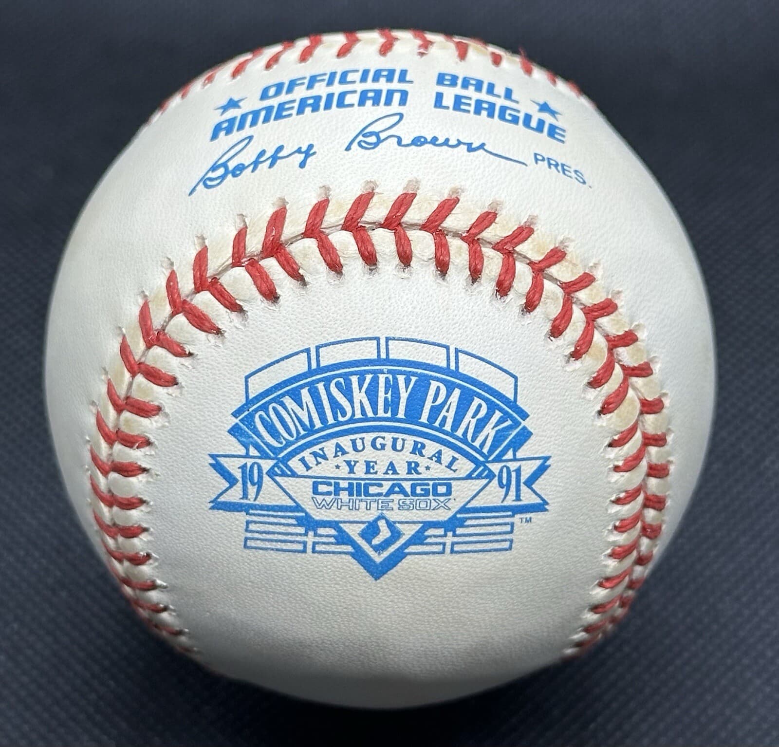 1991 Comiskey Park Inaugural Season Rawlings Official Logo Baseball White Sox