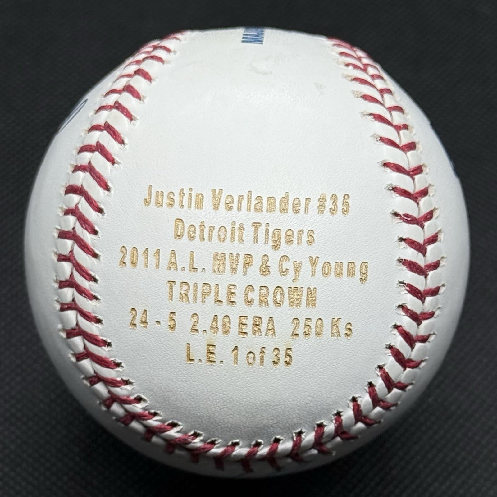 Justin Verlander Early Signed Stat Baseball RL COA Detroit Tigers Houston Astros - image 2
