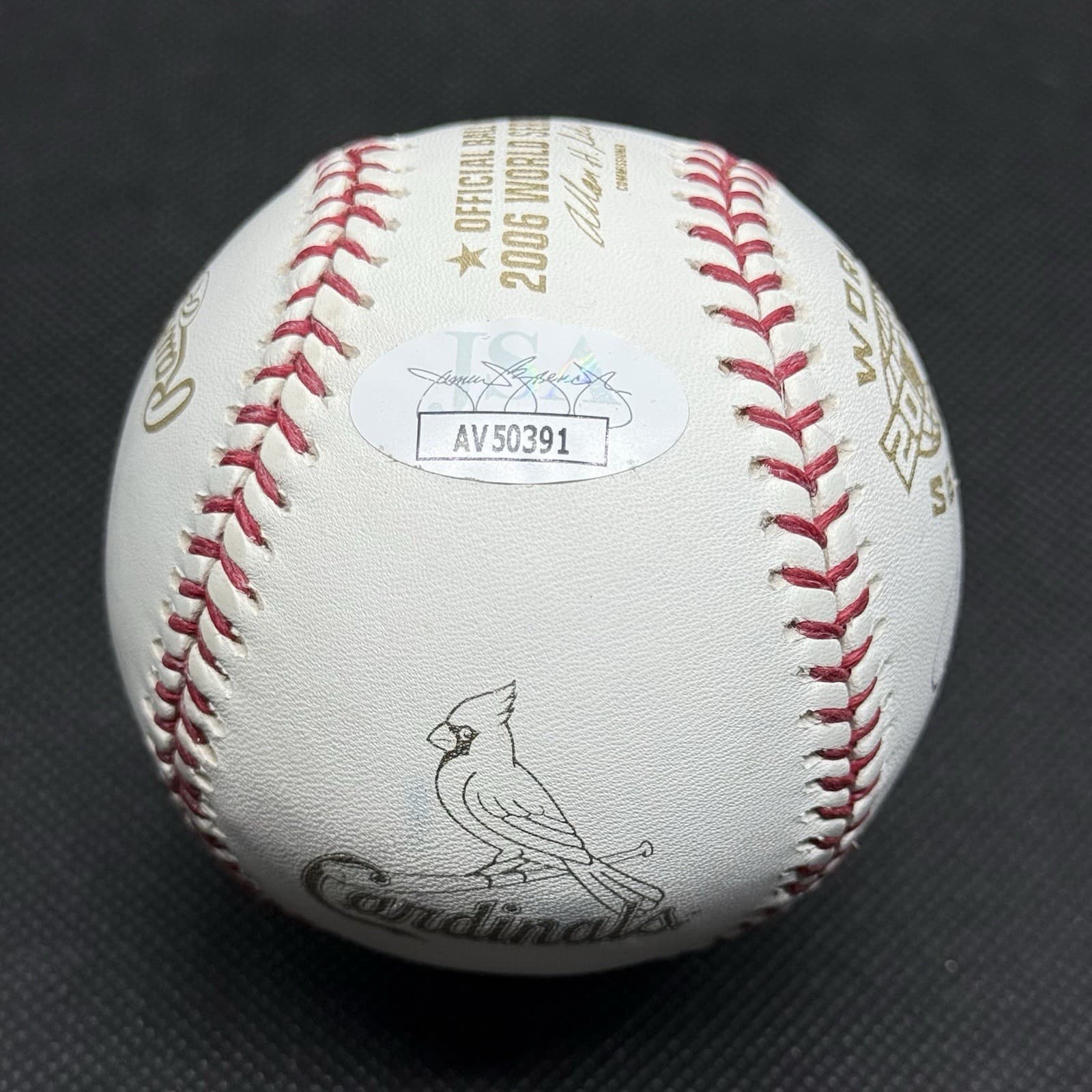 Adam Wainwright Signed 2006 World Series Logo Baseball JSA COA Cardinals - image 2