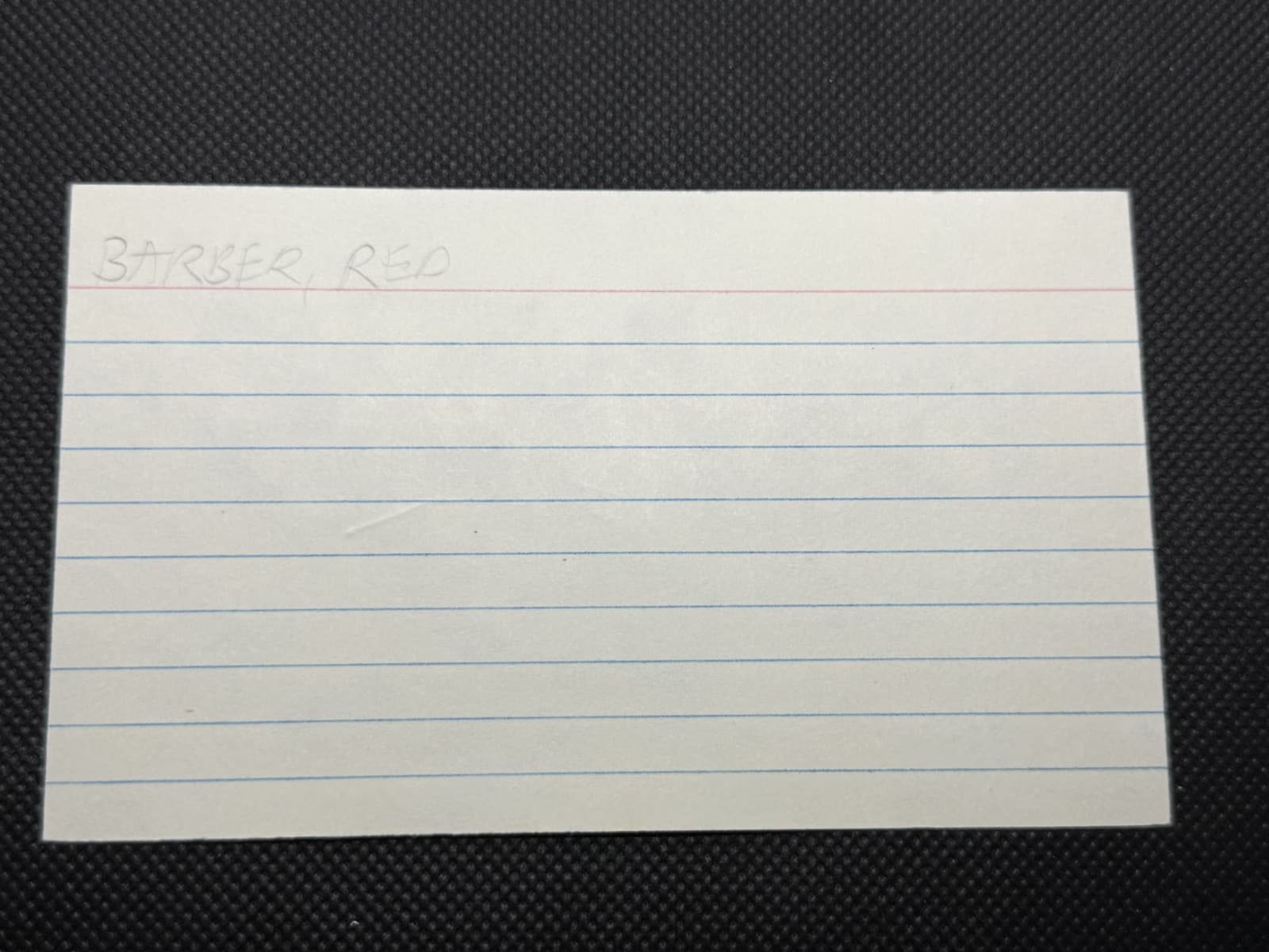 Red Barber Signed Index Card 3x5 Broadcaster HOF New York Yankees Dodgers Reds - image 2