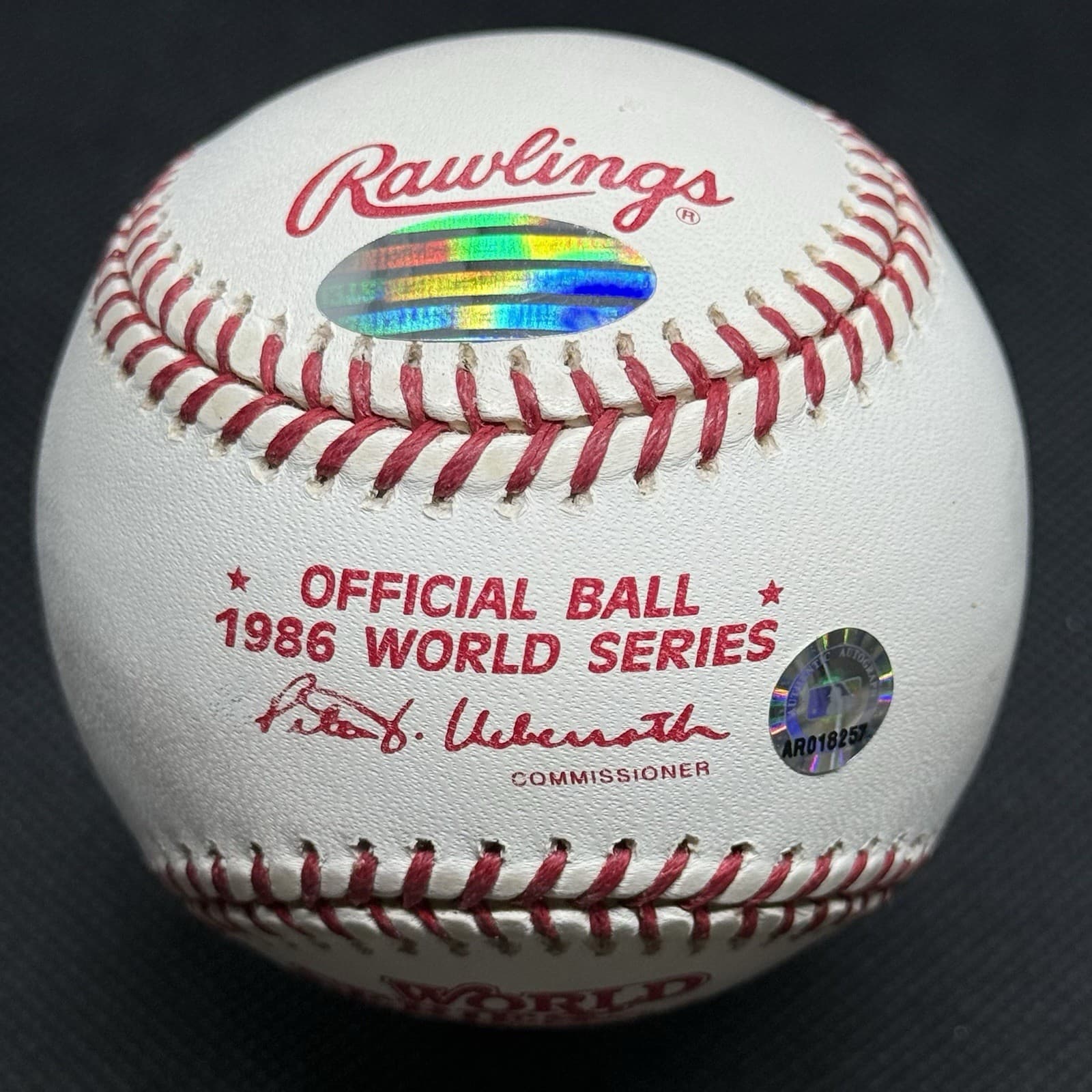 Mookie Wilson Bill Buckner Signed 1986 World Series Logo Baseball MLB COA Commem - image 2