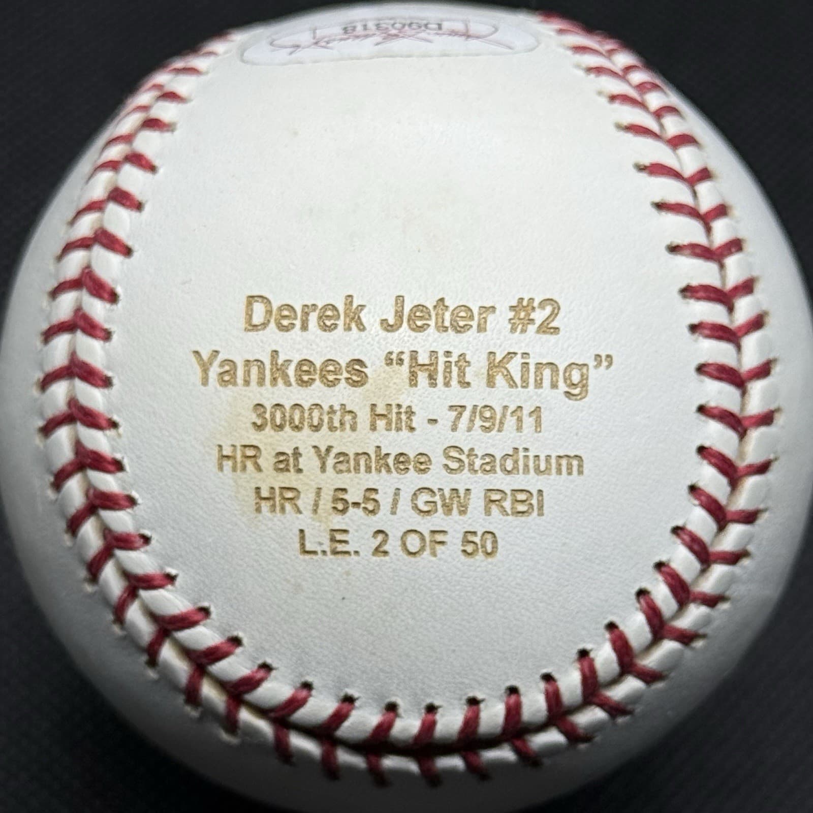 Derek Jeter 3000 Hit Signed Baseball JSA COA New York Yankees HOF - image 3