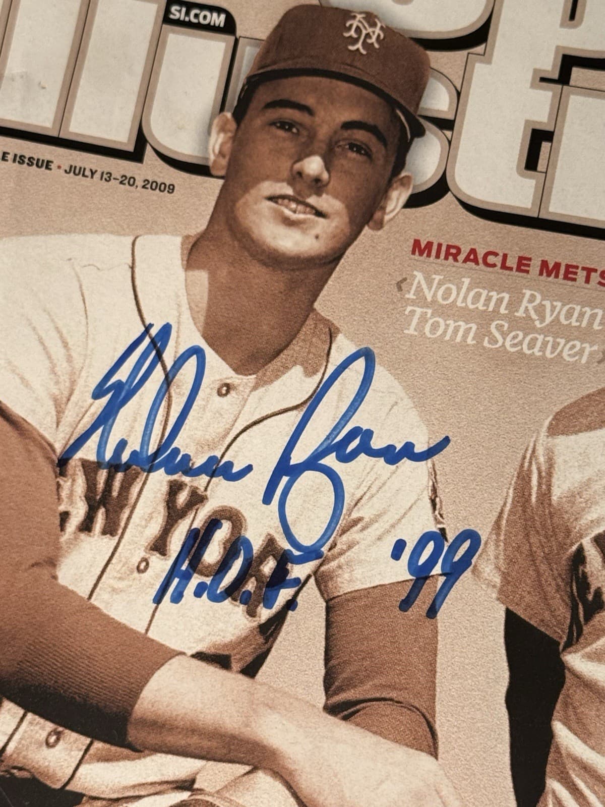 Nolan Ryan Signed 2009 Sports Illustrated New York Mets Magazine JSA LOA Rangers - image 2