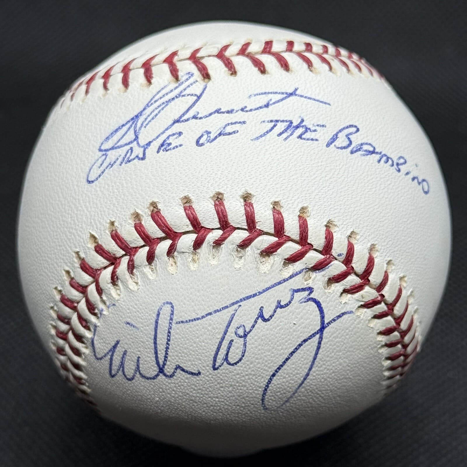 Bucky Dent Curse of the Bambino Mike Torrez Dual Signed Baseball JSA LOA Yankees