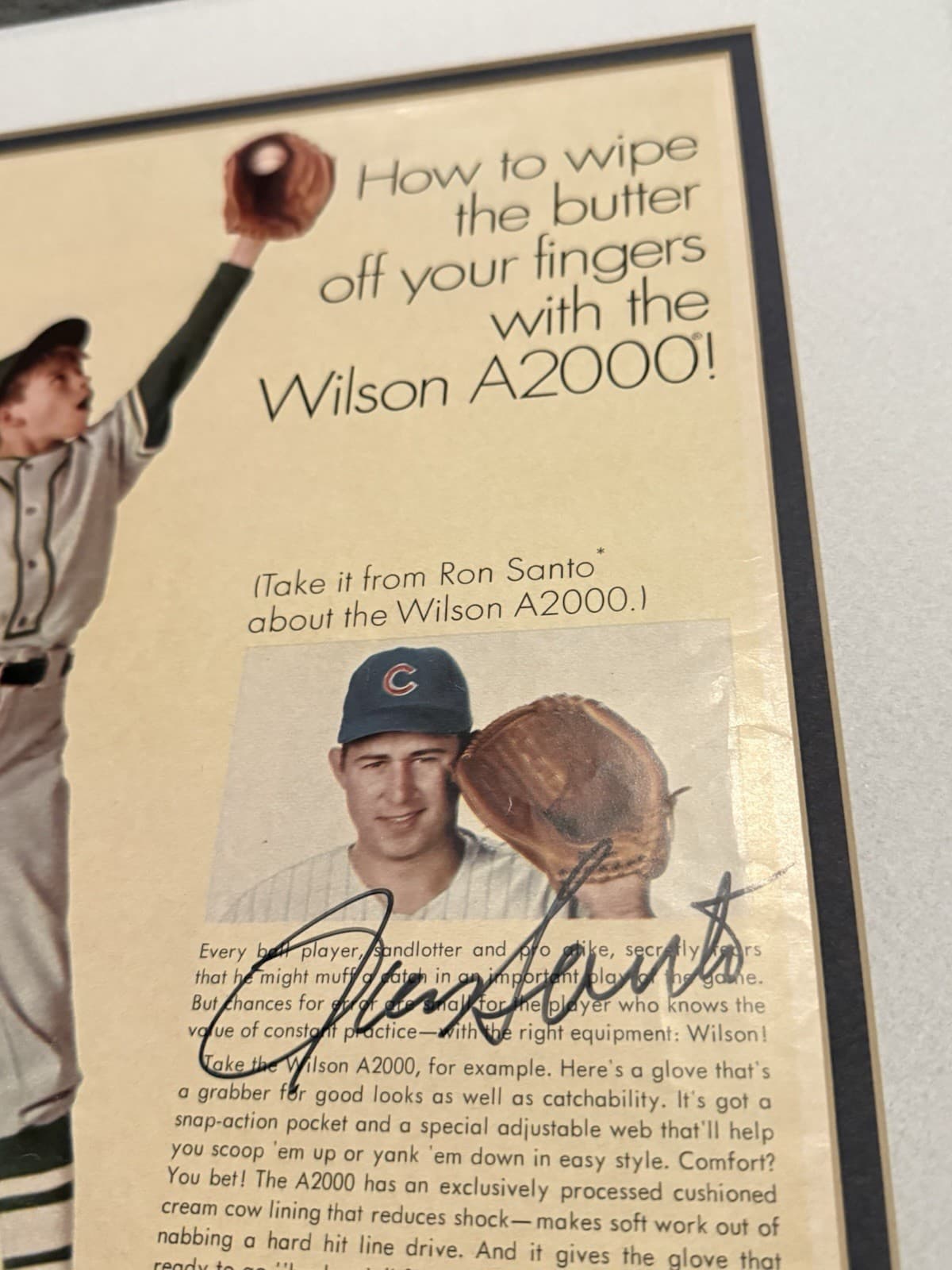 Ron Santo Signed 11x14 Matted Magazine Advertisement Cubs HOF Photo JSA LOA - image 2