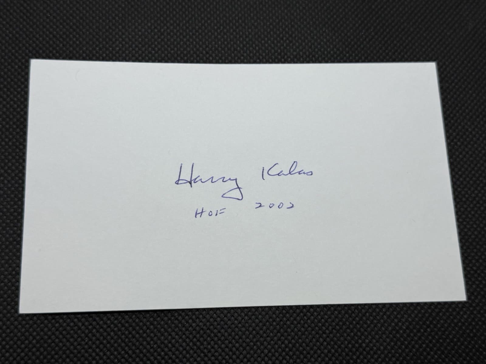 Harry Kalas HOF 2002 Signed Index Card 3x5 Broadcaster HOF Philadelphia Phillies