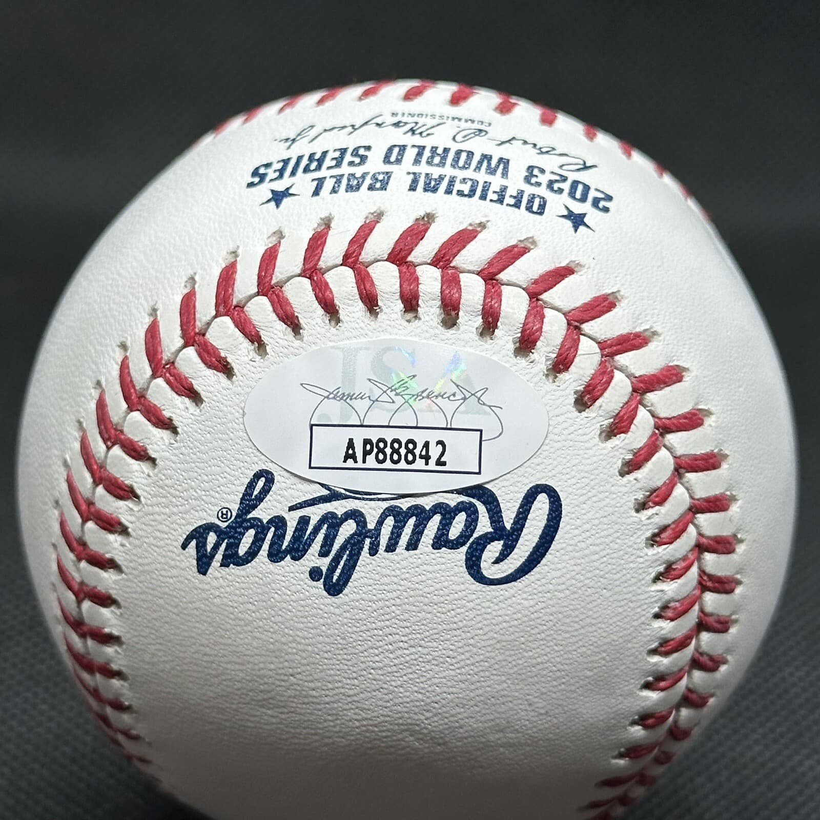 David Ortiz 500 HR Club Signed 2023 World Series Logo Baseball JSA COA Red Sox - image 3