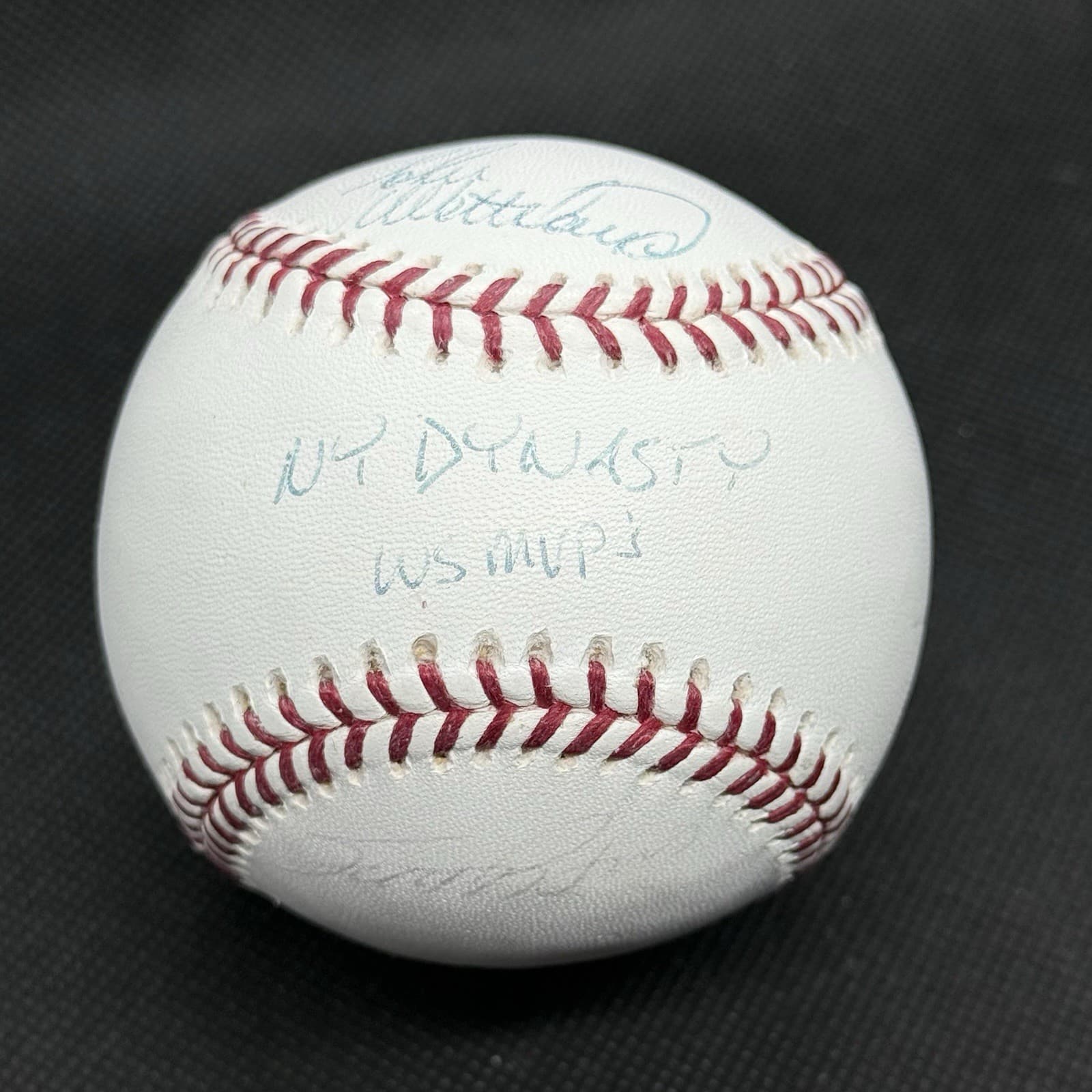 Derek Jeter Mariano Rivera Yankees WS MVPs Signed Baseball Steiner MLB Auth COA - image 3