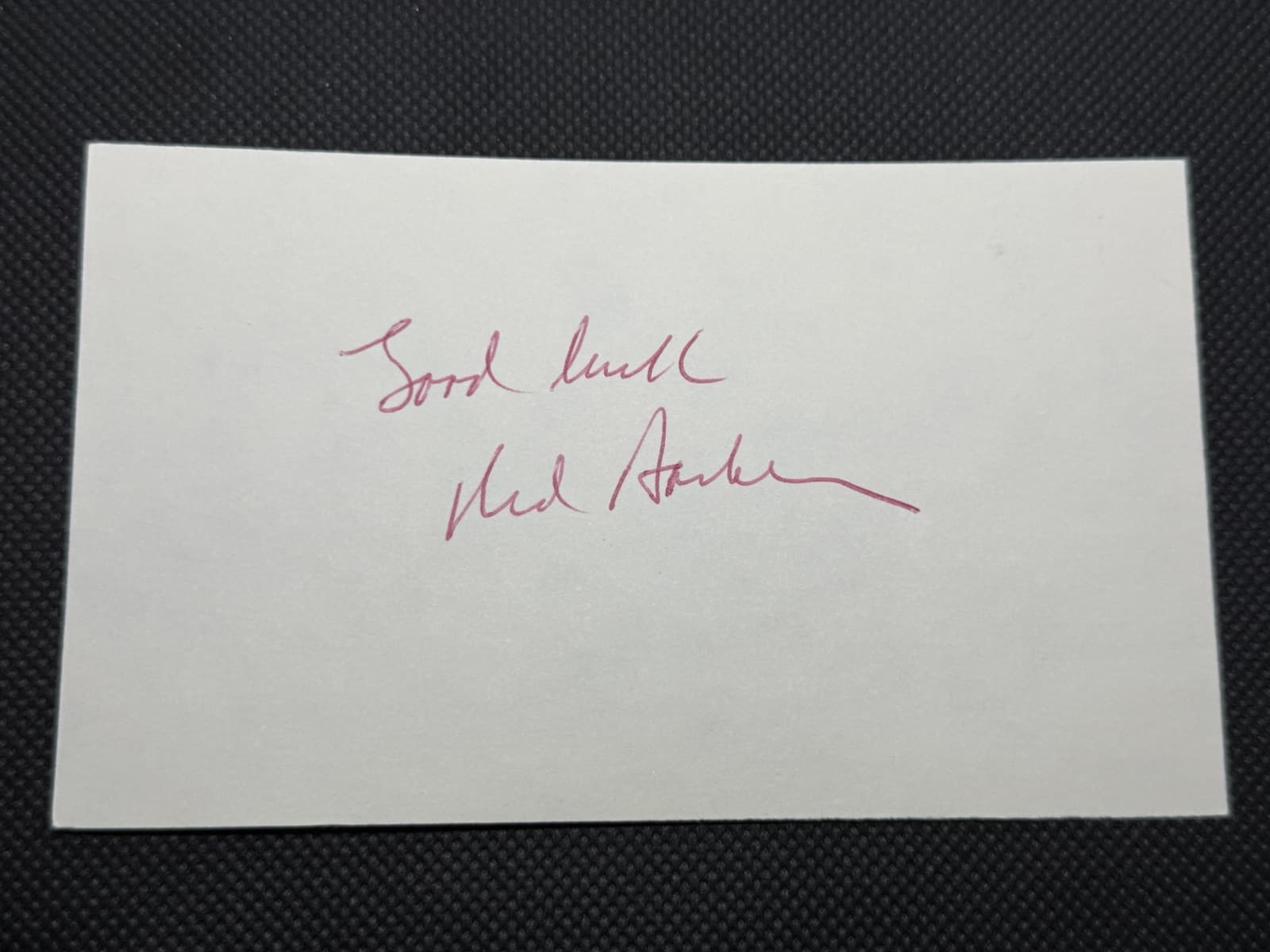 Red Barber Signed Index Card 3x5 Broadcaster HOF New York Yankees Dodgers Reds