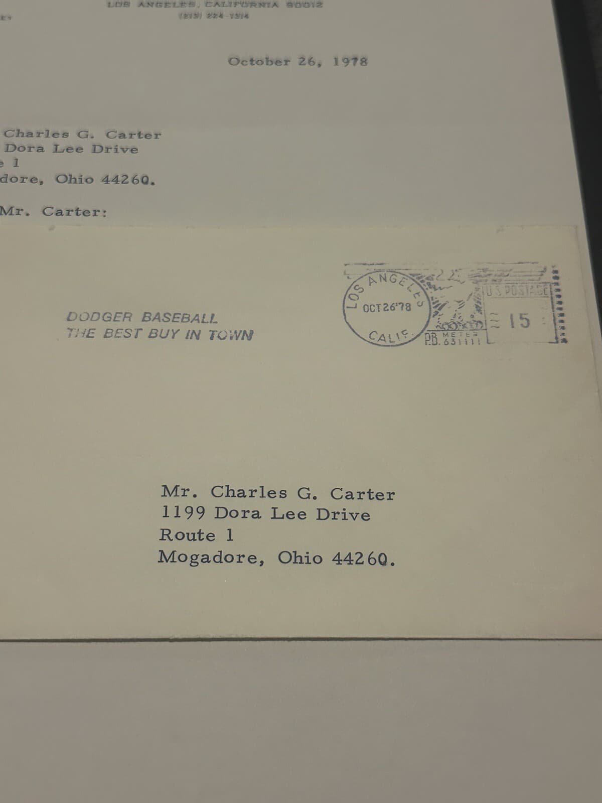 1977 Los Angeles Dodgers Peter O'Malley Signed Letter Rare - image 3