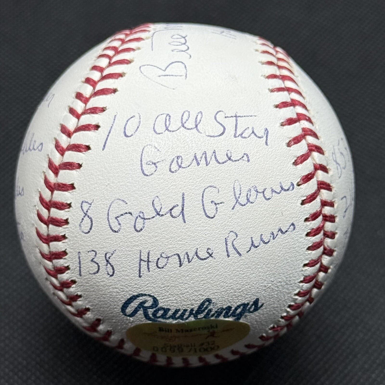 Bill Mazeroski 14x Stat Signed Baseball Reggie Jackson COA Beckett Pirates HOF - image 3