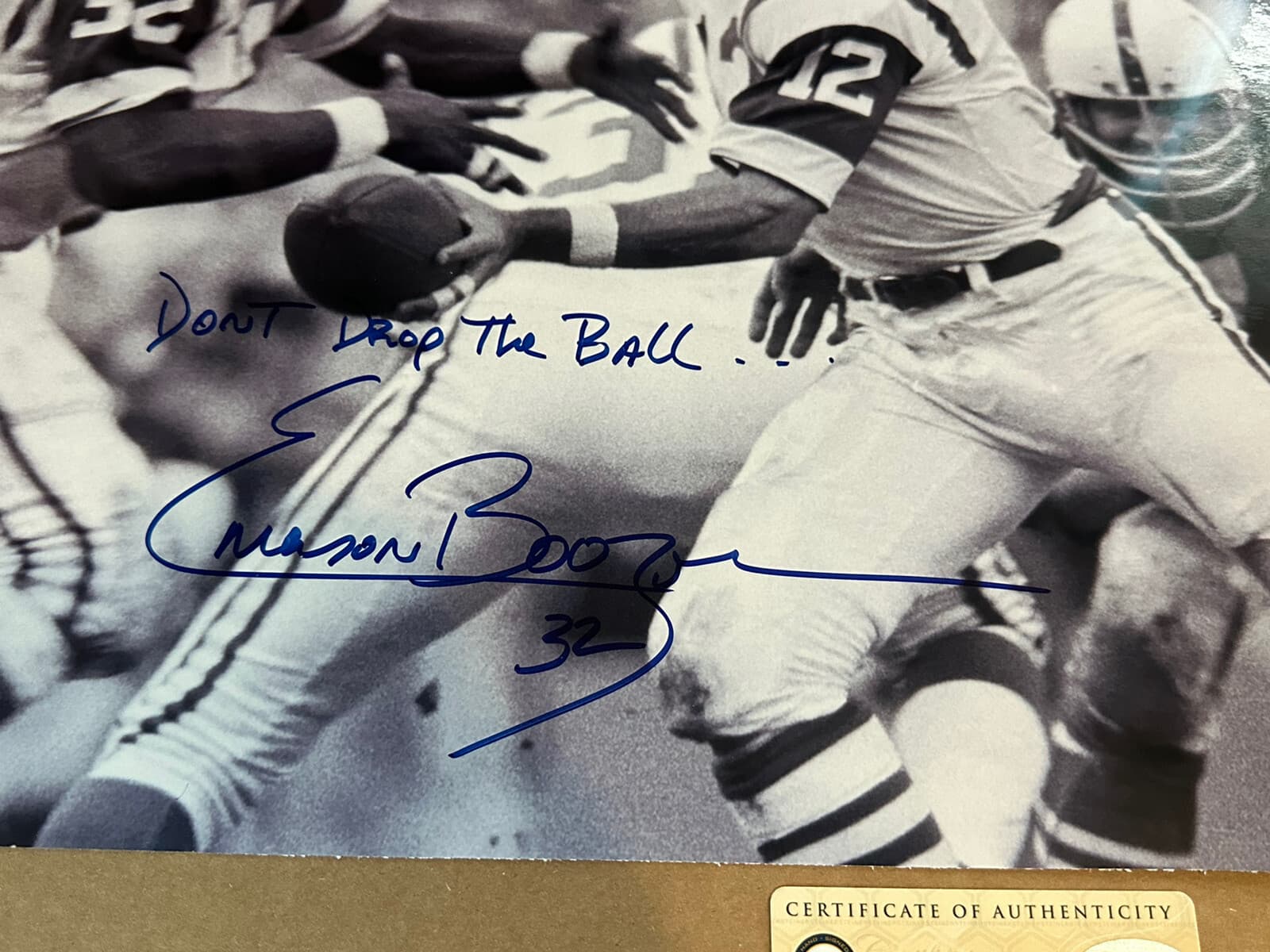 Emerson Boozer Don't Drop The Ball Signed 16x20 Photo New York Jets Steiner COA - image 2