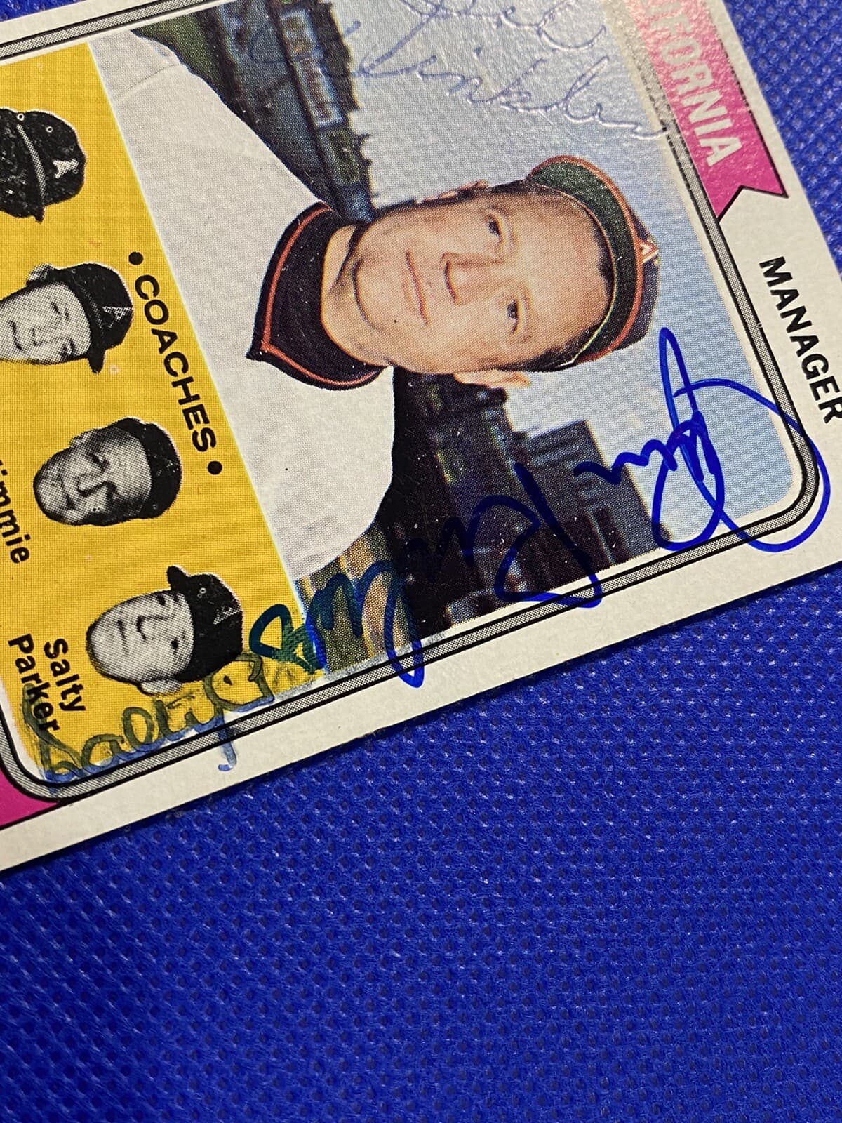 Bobby Winkles Roseboro Parker Signed 1974 Topps Baseball Card Autographed #276 - image 2