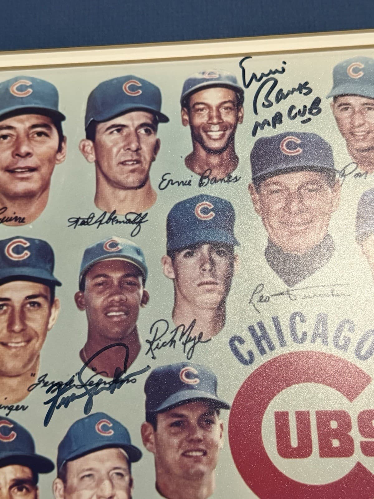 Ernie Banks Billy Williams Jenkins Signed 1969 Cubs 11x14 Photo Matted JSA LOA - image 2