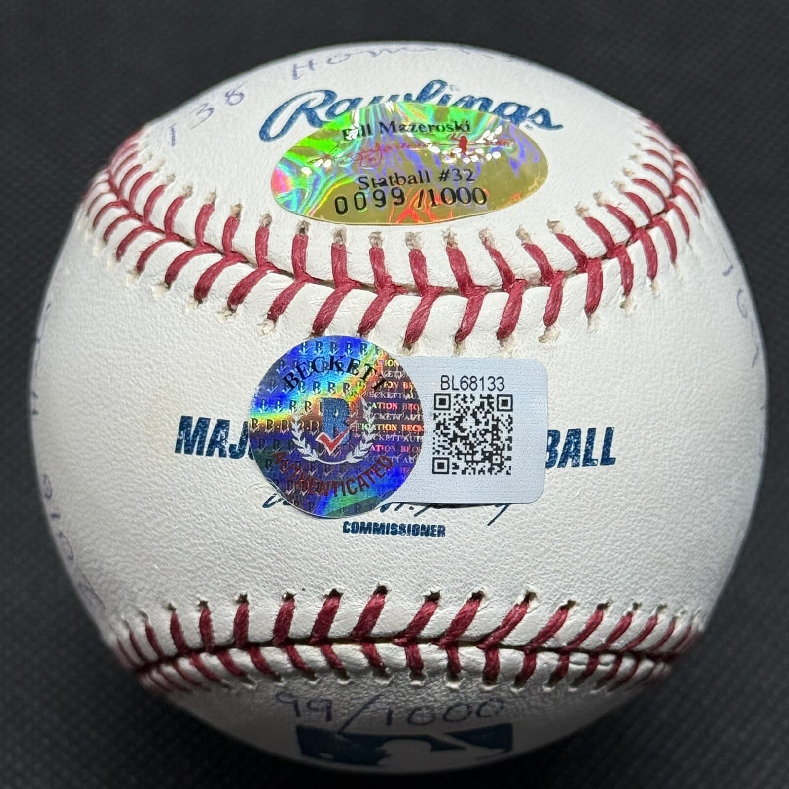 Bill Mazeroski 14x Stat Signed Baseball Reggie Jackson COA Beckett Pirates HOF - image 6