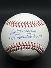 Whitey Herzog 1969 Miracle Mets Signed Baseball Cardinals Hall of Fame New York