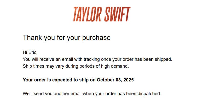 Taylor Swift Signed Life of a Showgirl CD Photo 1 Confirmed Order Presale - image 2