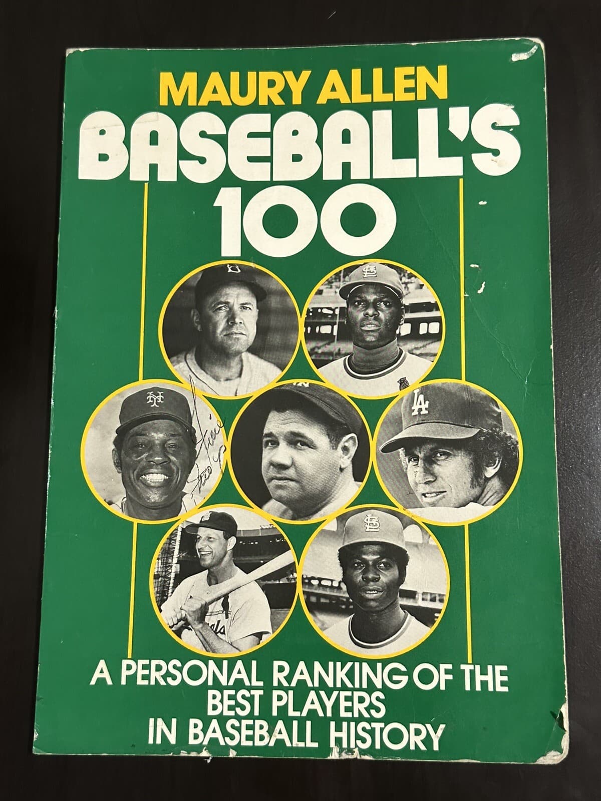 Willie Mays Signed Maury Allen Baseball's 100 Book Cover ONLY Program Giants HOF