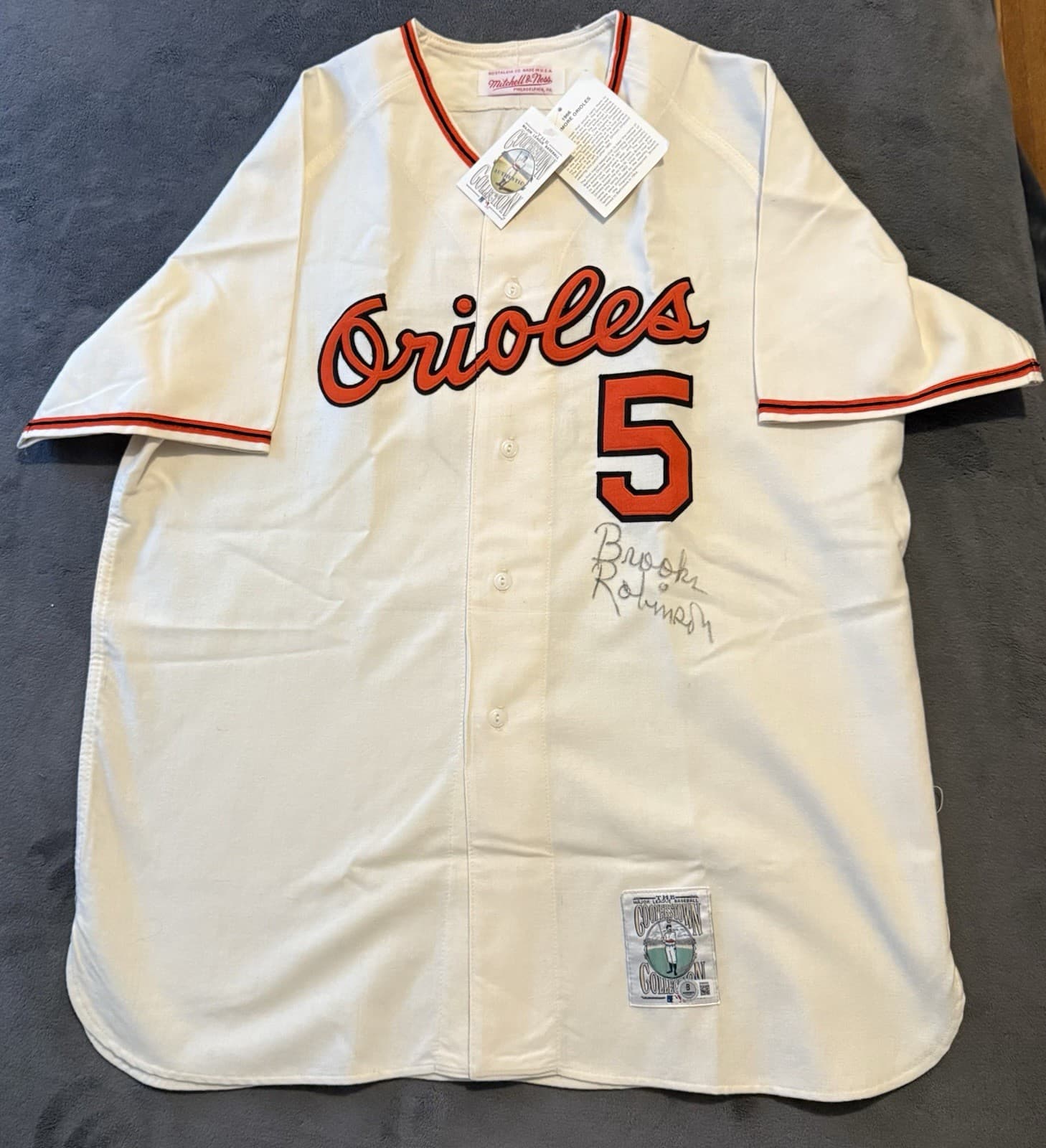 Brooks Robinson Signed Authentic Mitchell Ness Baltimore Orioles Jersey BAS COA 