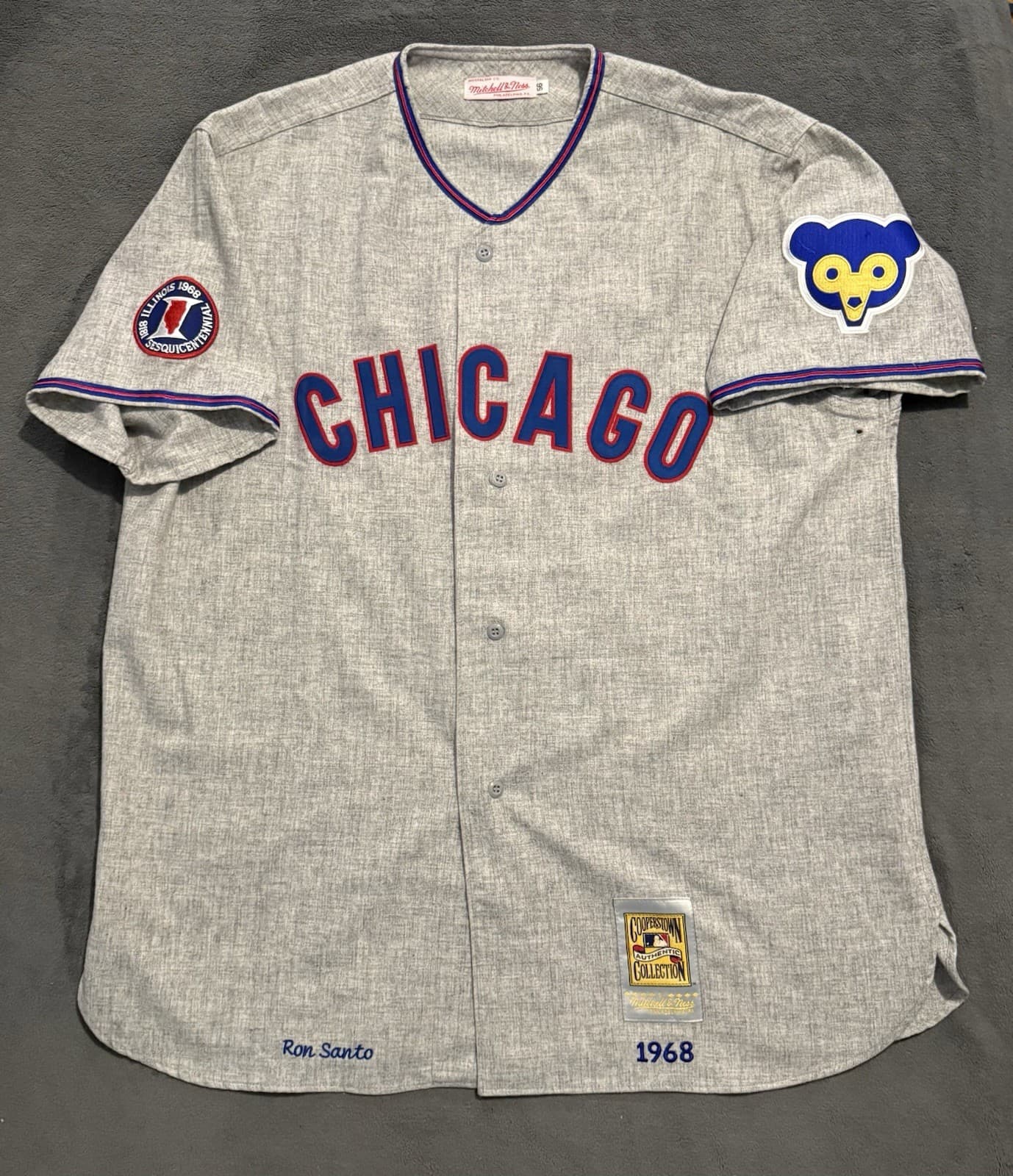 Ron Santo Chicago Cubs Authentic Mitchell & Ness Jersey Size 56 1968
