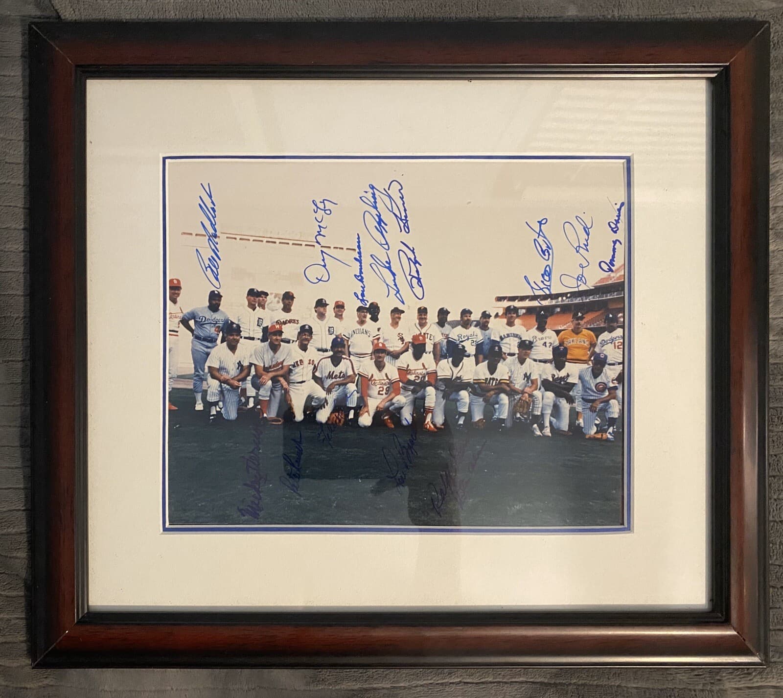 Old Timers Day Signed Autographed 8x10 Photo Framed Matted HOFers 14 Autos!