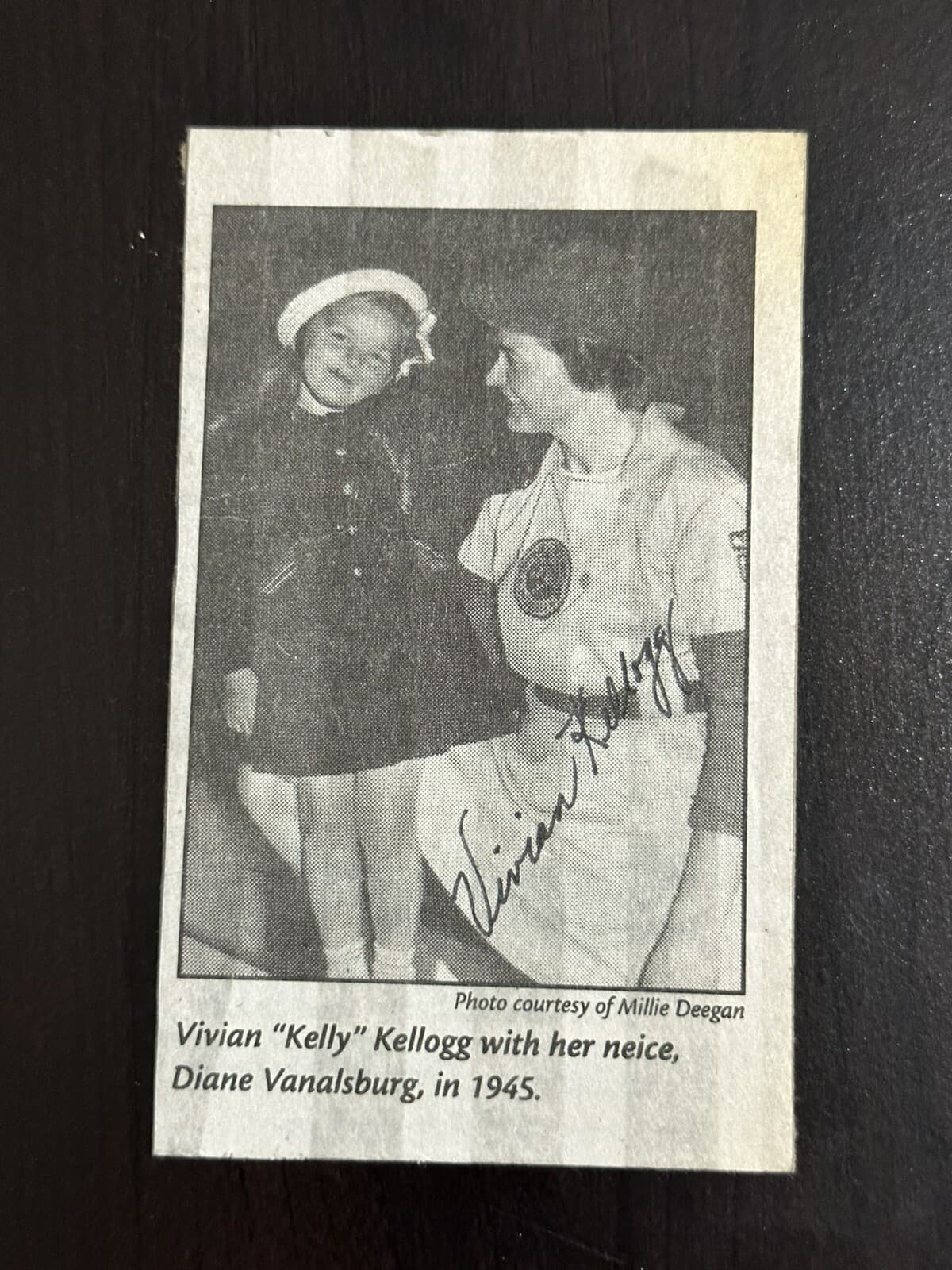 Vivian Kellogg Signed 3x4 Photo AAGPBL Woman Baseball Player League of Their Own