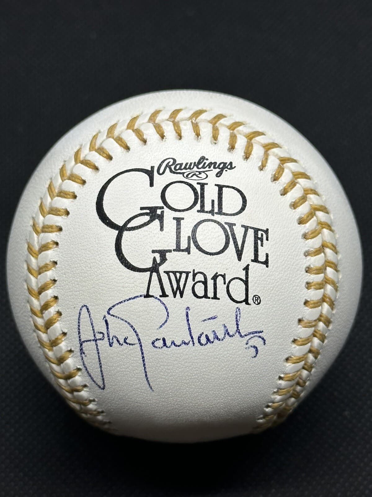 Johan Santana Signed Gold Glove Logo Baseball New York Mets Twins JSA COA