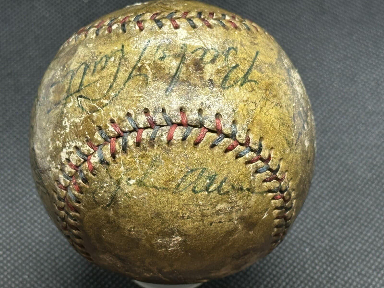 BOLD Babe Ruth Lou Gehrig Signed Baseball PSA LOA 1932 World Champ Yankees Team - image 6
