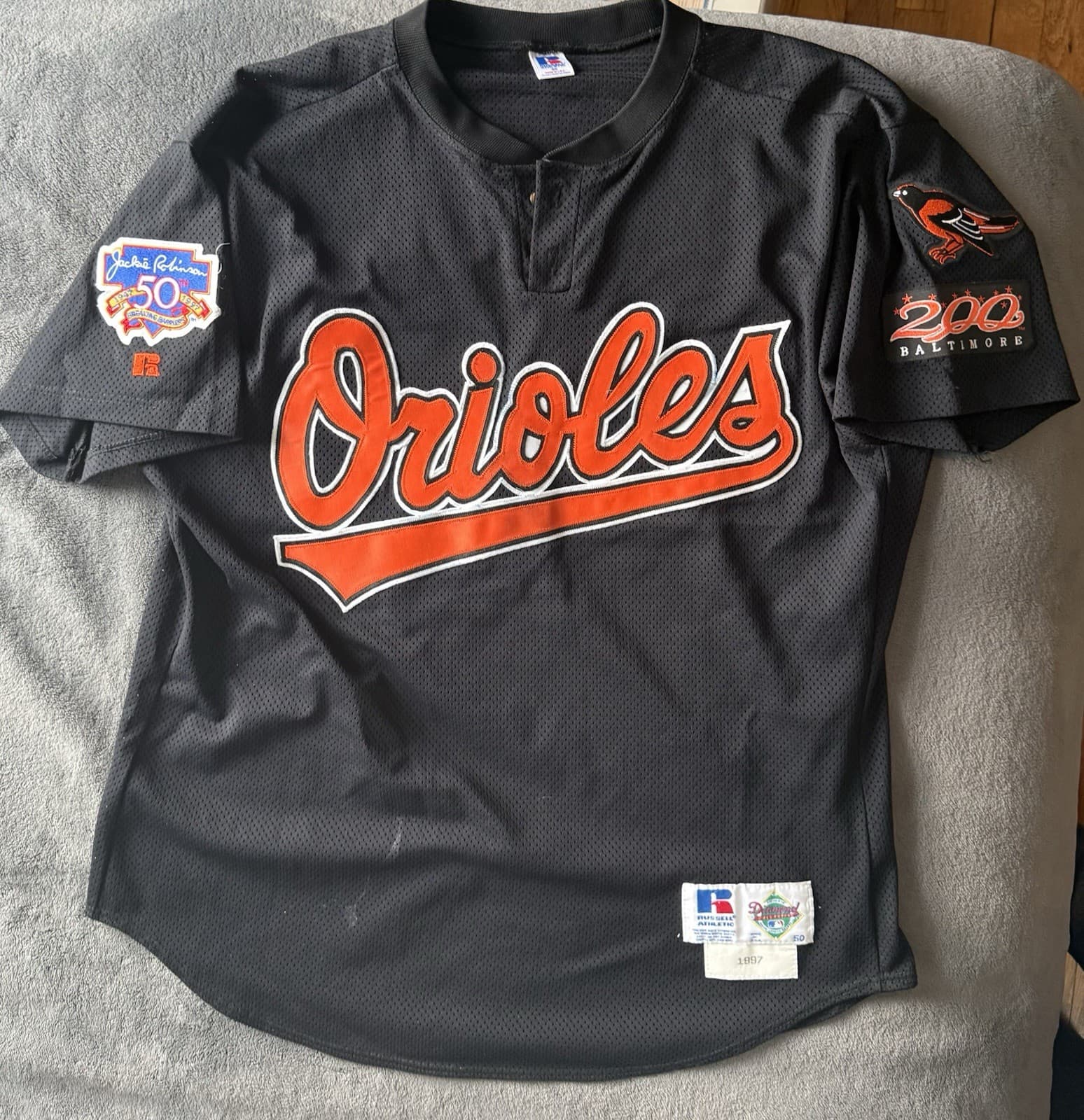 Scott Kamieniecki 1997 Baltimore Oriole Game Used Jersey 200th Patch Jackie