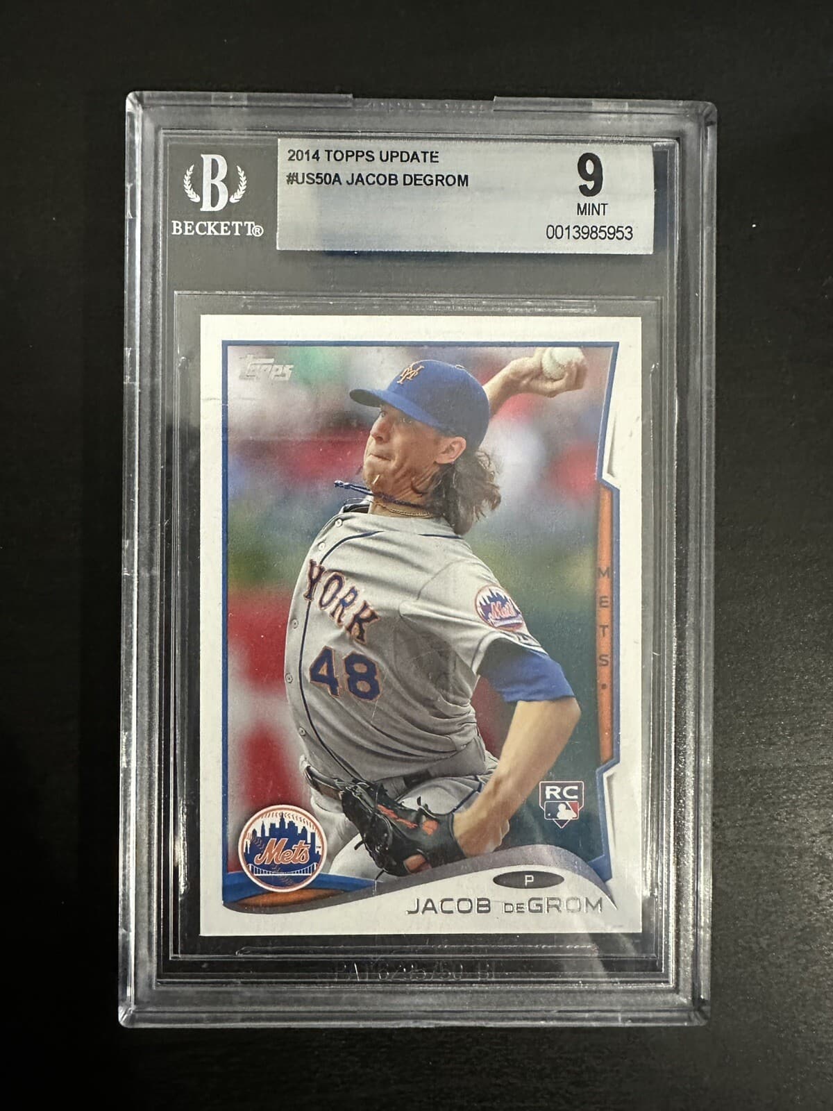 2014 Topps Update Jacob DeGrom Rookie RC Base BGS 9 US50 Mets Card Rangers