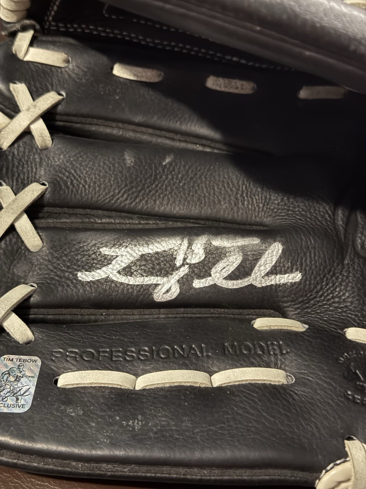 Tim Tebow Signed Fielding Glove Mizuno Professional Model Issued Tebow COA! Mets - image 3