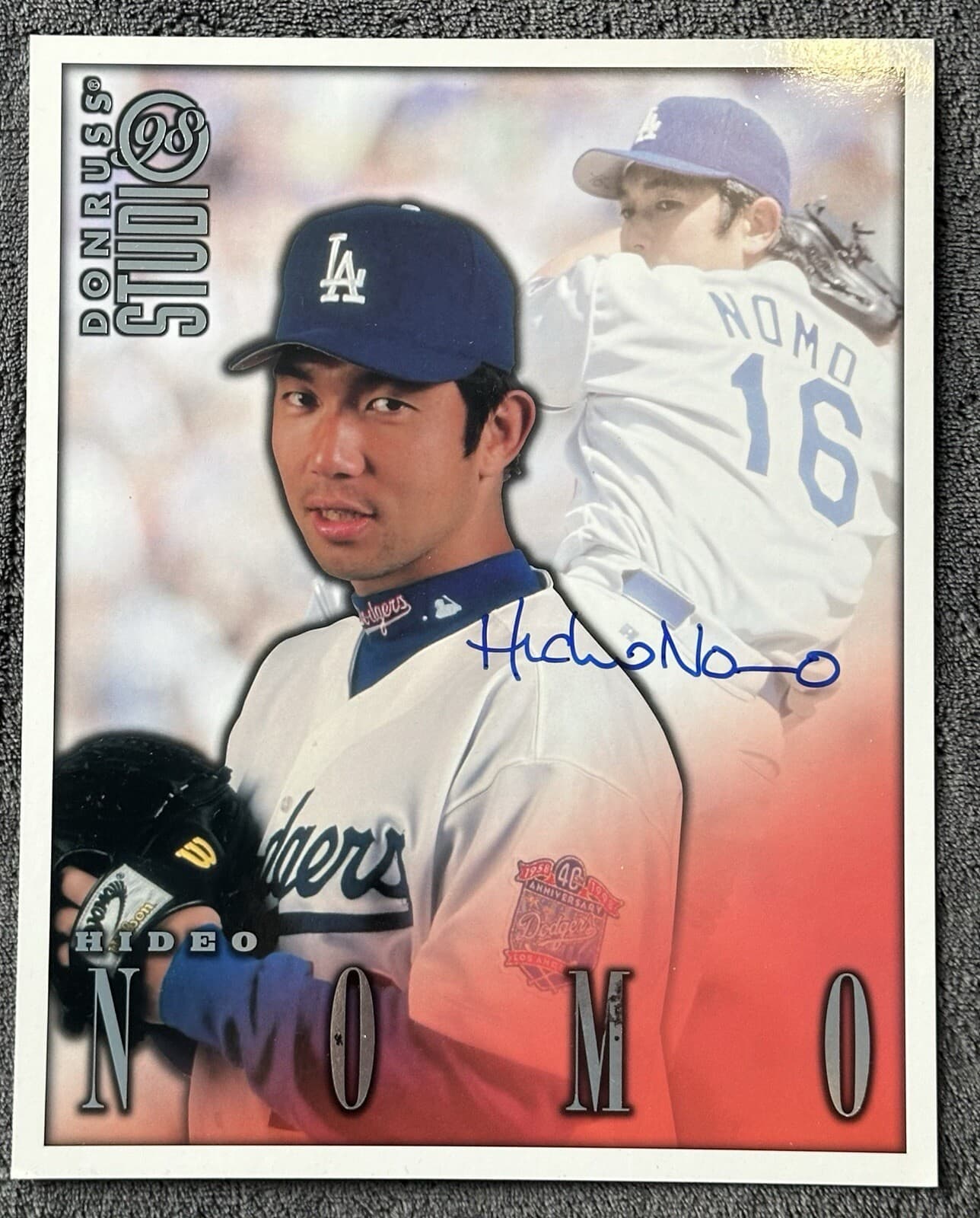 Hideo Nomo 1998 Donruss Studio Signed 8x10 Thick Stock Photo Card 16 Auto